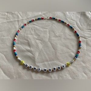 5/$20 ENTIRE SHOP CLEARANCE Handmade “don’t worry” men beaded necklace 🍉☺️